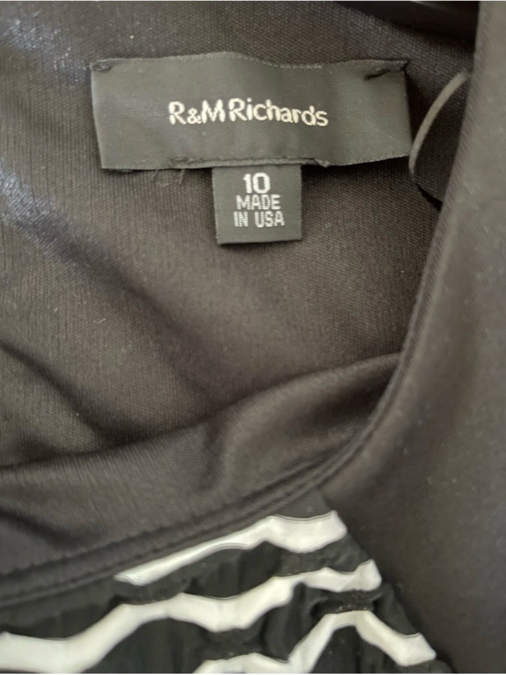 R&M Richards Women's Sleeveless Dress Black/white, Size 10 - Picture 4 of 4